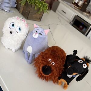Set of Four Adorable Secret Life of Pets plush toys